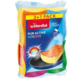 Vileda Mosogatószivacs 3+1db Pur Active Color