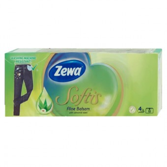 Zewa Softis papírzsebkendő 4 rétegű 10x9db Aloe Balzsam