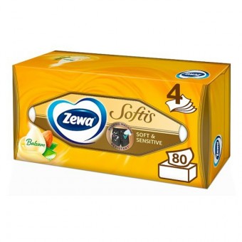 Zewa Softis zsebkendő box 4 réteg 80db Style